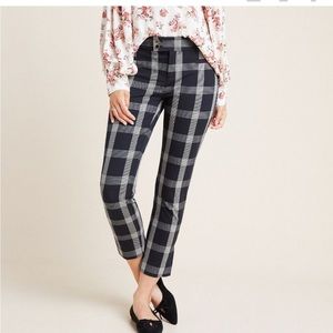 Anthropologie The Essential Slim Plaid Trouser